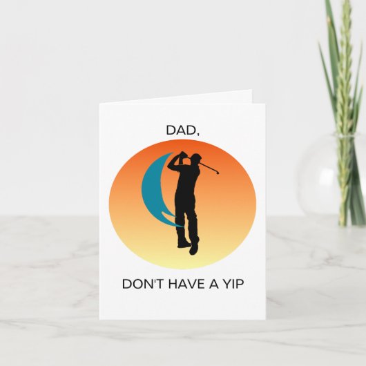 Vaderdag Golfer Vouwbare Vakantiedag Kaart (Voorkant)