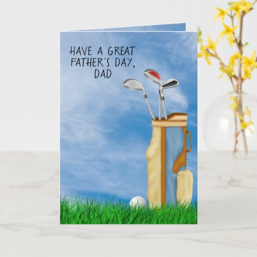 Vaderdag golftas en bal kaart (Gele Bloem)