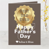 Vaderdag, gouden medaille waardering, eenvoudig kaart (Gele Bloem)