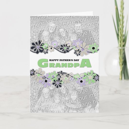 Vaderdag Grandpa VOEG JE FOTOCENTRUM TOE Blossom Kaart (Voorkant)