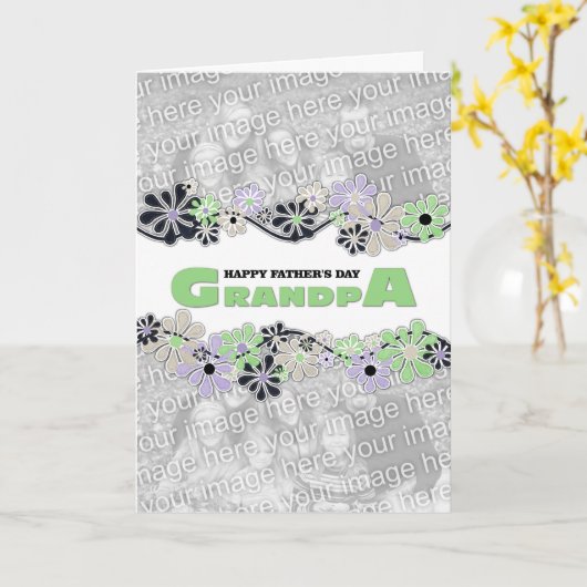 Vaderdag Grandpa VOEG JE FOTOCENTRUM TOE Blossom Kaart (Gele Bloem)