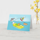 Vaderdag grappig water met een haaienkaart kaart (Gele Bloem)