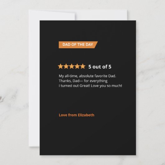 Vaderdag Grappige Beste Pap Kaart (Achterkant)