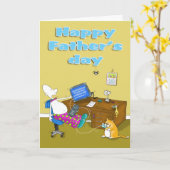 Vaderdag grappige kaart (Gele Bloem)