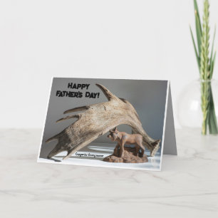 Vaderdag Grappige Moose Antler plezier Anony-moose Bedankkaart