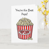 Vaderdag | Grappige Popcorn Woordgrap Kaart (Gele Bloem)