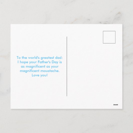 Vaderdag Grappige snor Feestdagenkaart (Achterkant)