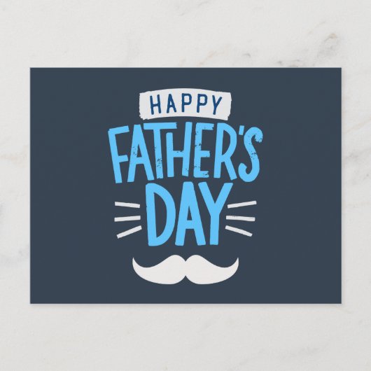 Vaderdag Grappige snor Feestdagenkaart (Voorkant)