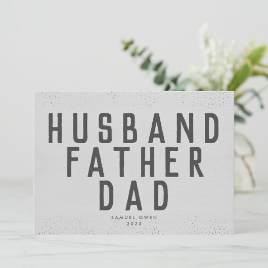 Vaderdag Gray Modern Foto van Designer Script Aankondiging (Staand voorkant)