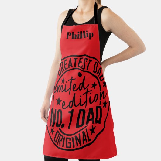 Vaderdag Greatest Dad No. 1 Gepersonaliseerde vade Schort (Insitu)