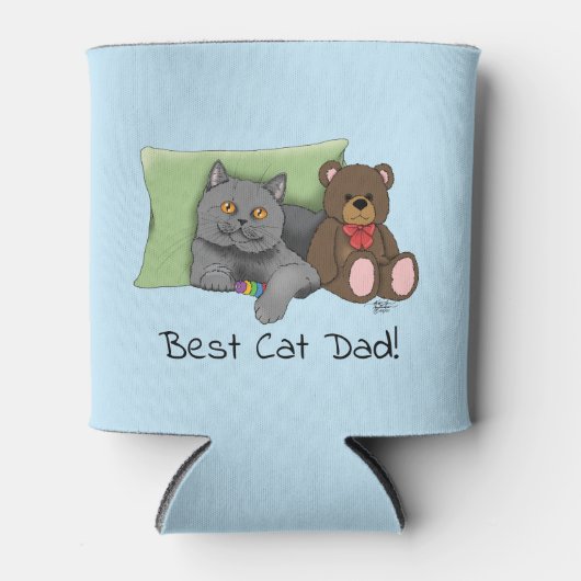 Vaderdag Grey Cat Blikjeskoeler (Voorkant)