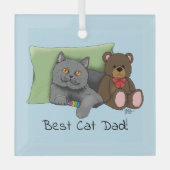 Vaderdag Grey Cat Glas Ornament (Voorkant)