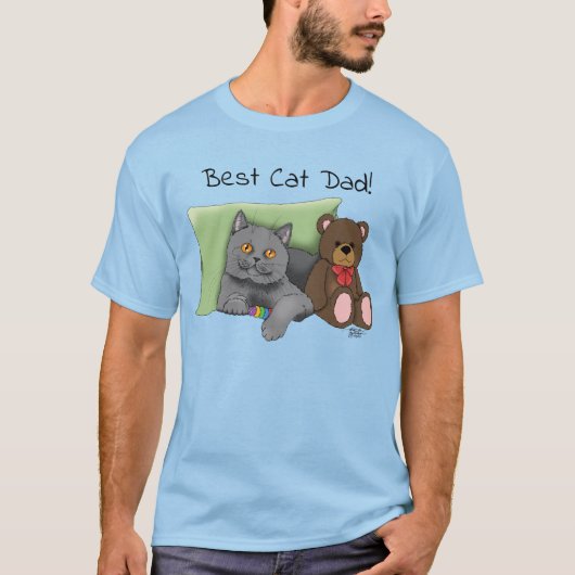 Vaderdag Grey Cat T-shirt (Voorkant)