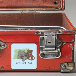 Vaderdag Grey Cat Vierkante Sticker