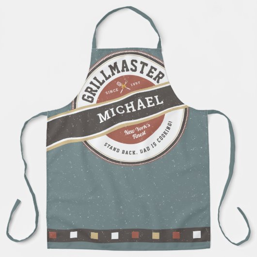 Vaderdag Grillmaster Funny Apron Schort (Voorkant)
