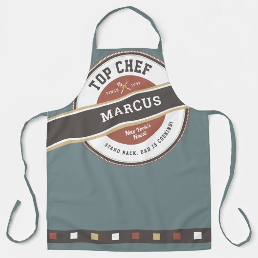 Vaderdag Grillmaster Top Chef Funny Apron Schort (Voorkant)