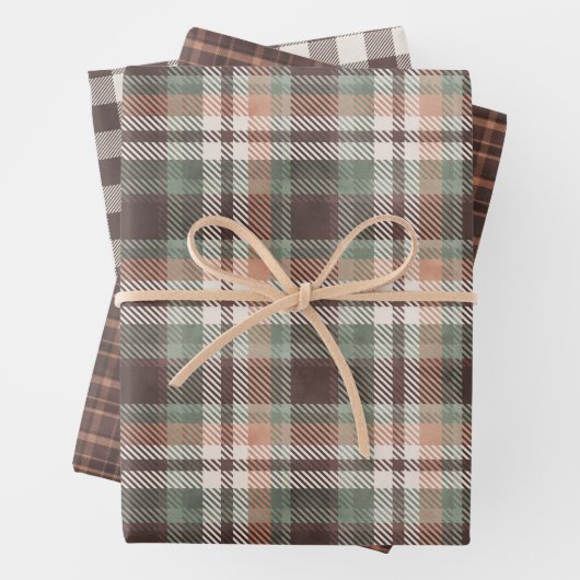 Vaderdag Groen en bruin spelden Inpakpapier Vel (In situ)