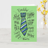 Vaderdag - Groen - Stropdas "Papa" Kaart (Gele Bloem)