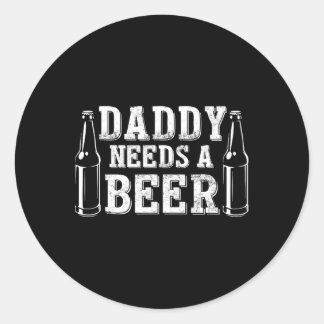Vaderdag groene bierdag Papa heeft een bier nodig  Ronde Sticker