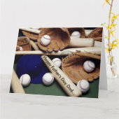 Vaderdag Groot Wenskaart/honkbal Kaart (Gele Bloem)