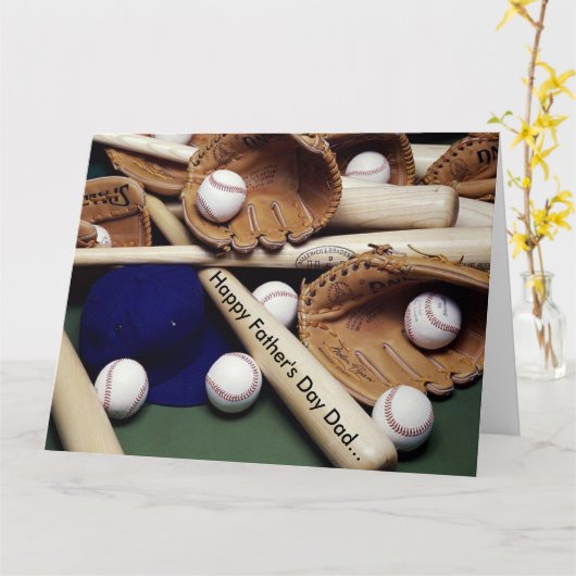 Vaderdag Groot Wenskaart/honkbal Kaart (Gele Bloem)