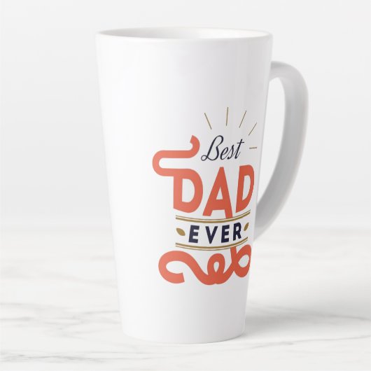 Vaderdag grote latte Mok - beste vader ooit (Rechterhoek)