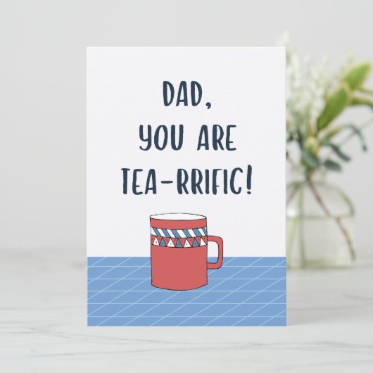 Vaderdag Grote Papa Grappige thee Pun Quote Kaart (Staand voorkant)