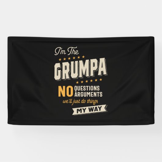 Vaderdag | Grumpa Way Funny Grandpa Spandoek (Horizontaal)