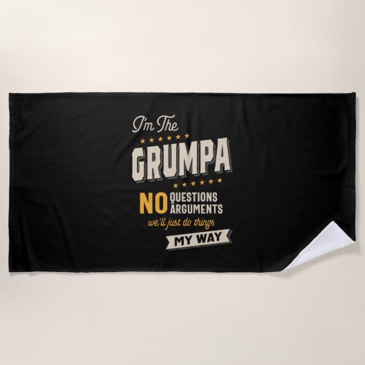 Vaderdag | Grumpa Way Funny Grandpa Strandlaken (Voorkant)