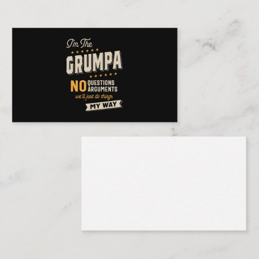 Vaderdag | Grumpa Way Funny Grandpa Visitekaartje (Voorkant / Achterkant)
