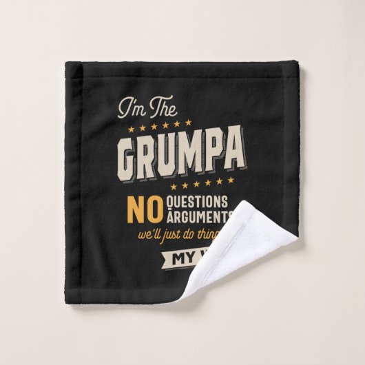 Vaderdag | Grumpa Way Funny Grandpa Washandje (Wasdoekje)