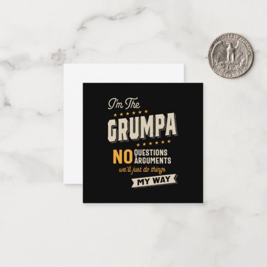Vaderdag | Grumpa Way Grappige Grootvader Notitiekaartje (Voorkant / Achterkant in situ)