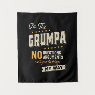 Vaderdag Grumpa Way Grappige Grootvader Wandkleed