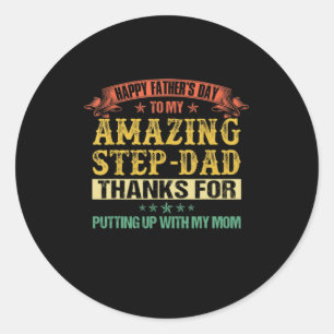Vaderdag Happy Vaderdag to Step Dad Ronde Sticker