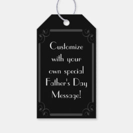 Vaderdag - "Happy Vaderdag" zwart/grijs #2 Cadeaulabel