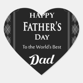 Vaderdag - "Happy Vaderdag" zwart/grijs Hart Sticker