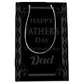 Vaderdag - "Happy Vaderdag" zwart/grijs Medium Cadeauzakje (Voorkant)