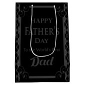 Vaderdag - "Happy Vaderdag" zwart/grijs Medium Cadeauzakje (Achterkant)