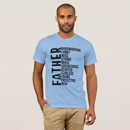 Vaderdag "Hardwerkend" T-shirt (Voorkant volledig)