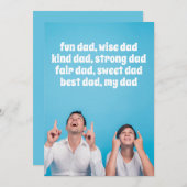 Vaderdag Heartfelt Message Flat Holiday Kaart (Voorkant / Achterkant)