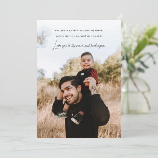 Vaderdag Heartfelt Quote Flat Holiday Kaart (Staand voorkant)