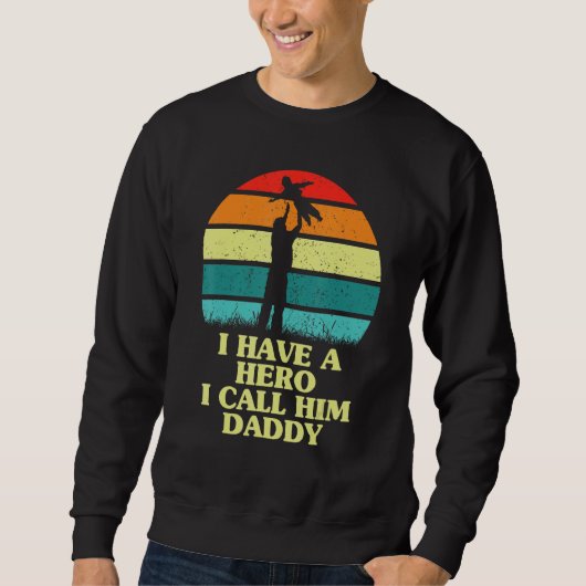 Vaderdag Hero papa Retro Sunset Vader's Trui (Voorkant)
