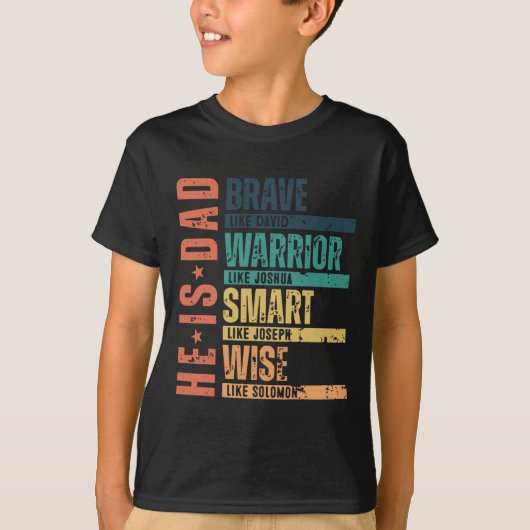 Vaderdag Hij is papa dapper als David Mannen T-shirt (Voorkant)