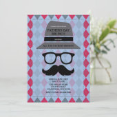 Vaderdag Hipster Invitation Kaart (Staand voorkant)