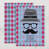 Vaderdag Hipster Invitation Kaart (Voorkant / Achterkant)