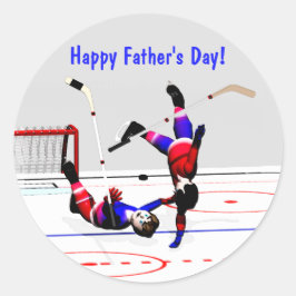 Vaderdag Hockey Game Ronde Sticker