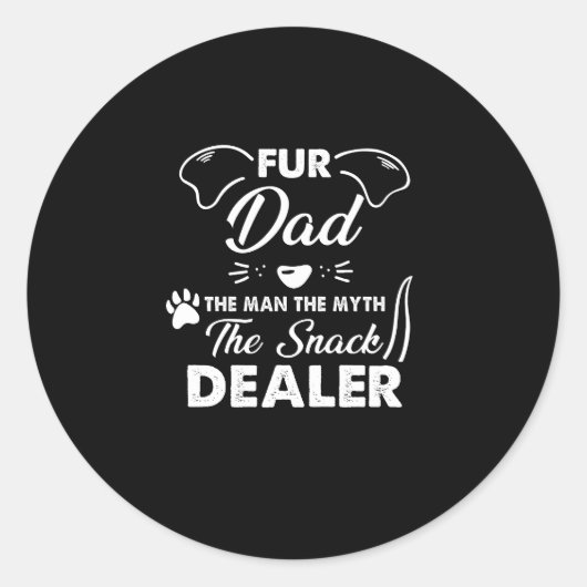 Vaderdag Hond Beste Hond Papa Ooit Ronde Sticker (Voorkant)
