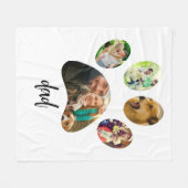 Vaderdag Hond Pa | 5 Paw Print Fotocollage Fleece Deken (Voorkant (Horizontaal))