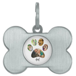 Vaderdag Hond Pa | 5 Paw Print Fotocollage Huisdieren Naamplaatje