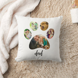 Vaderdag Hond Pa | 5 Paw Print Fotocollage Kussen